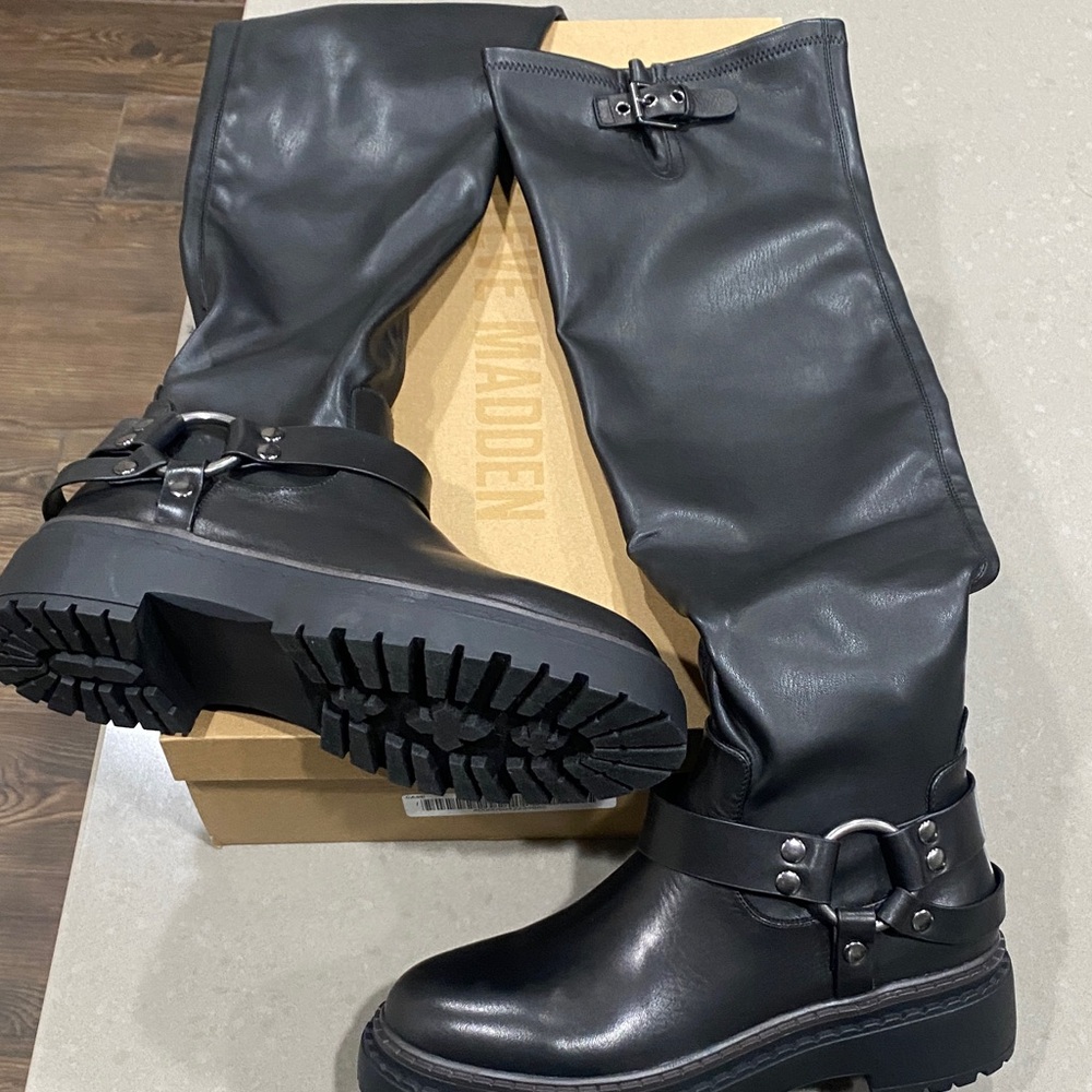 NEW steve madden thigh high harness boots 10 lawful